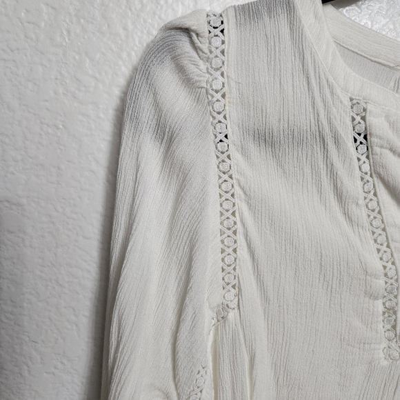 Gap Peasant Top Women's Size Large Crochet Lace - Picture 5 of 11